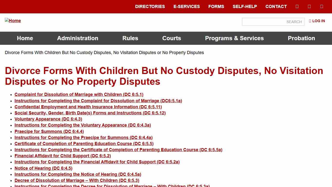 Divorce Forms With Children But No Custody Disputes, No Visitation Disputes or No Property Disputes | Nebraska Judicial Branch